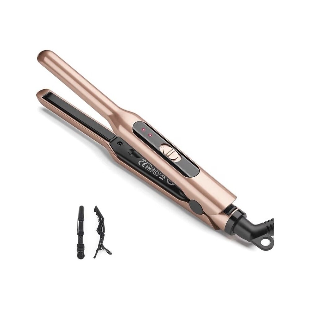 Small Flat Iron 3/10" Mini Hair Straightener for Short Hair Curling Iron